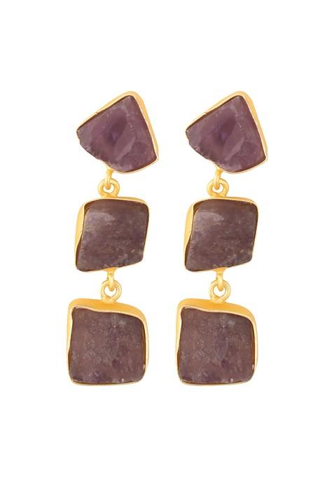 Purple Amethyst Stone Earrings