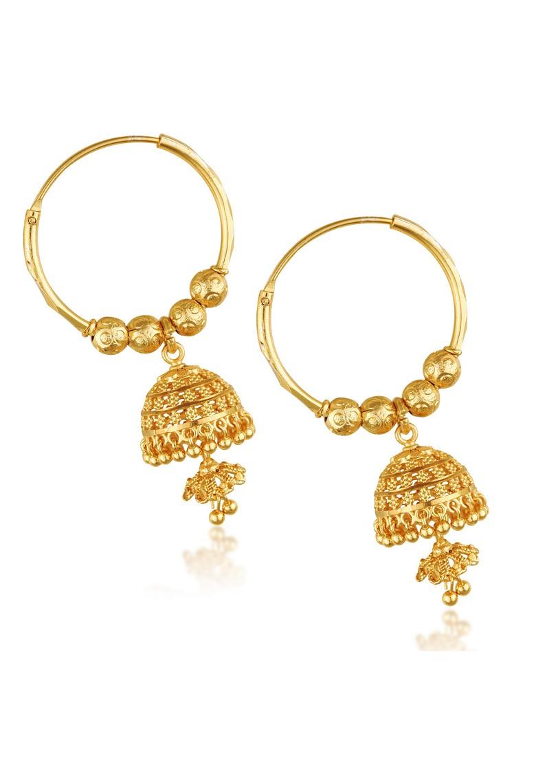 Gold Plated Alloy Stud Earrings - Indya