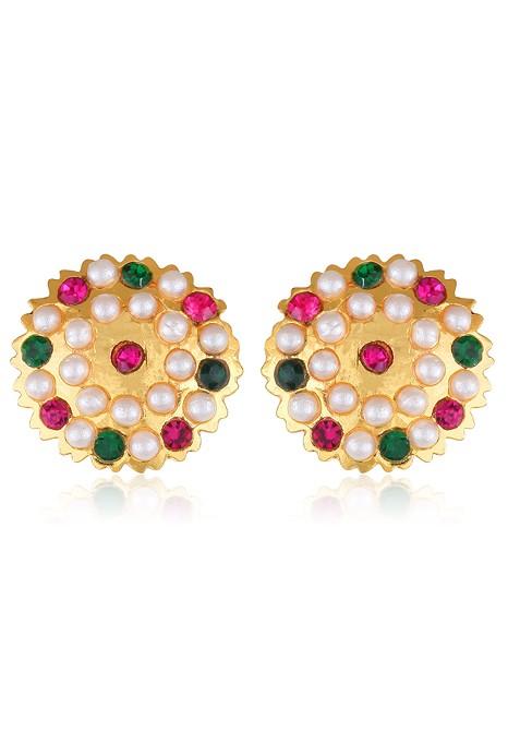 Gold Plated Alloy Stud Earrings