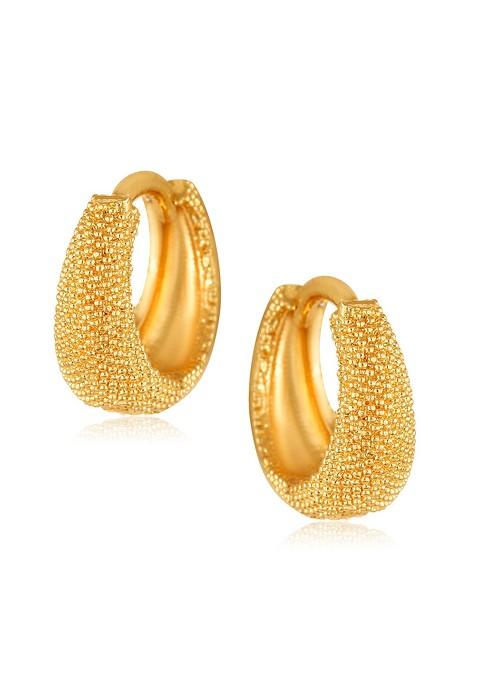 Gold Plated Alloy Drop Bali Earrings