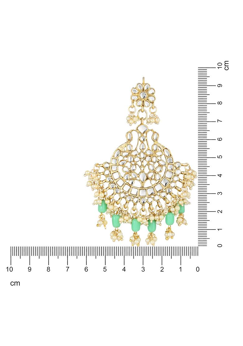 Gold Plated Traditional Handcrafted Pearl Kundan Beaded Earrings