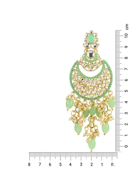 Gold Plated Traditional Handcrafted Pearl Kundan Beaded Chandbali Earrings