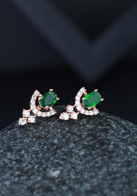 Silver Plated Glittering American Diamond Stone Studded Drop And Dangle Fashionable Earrings