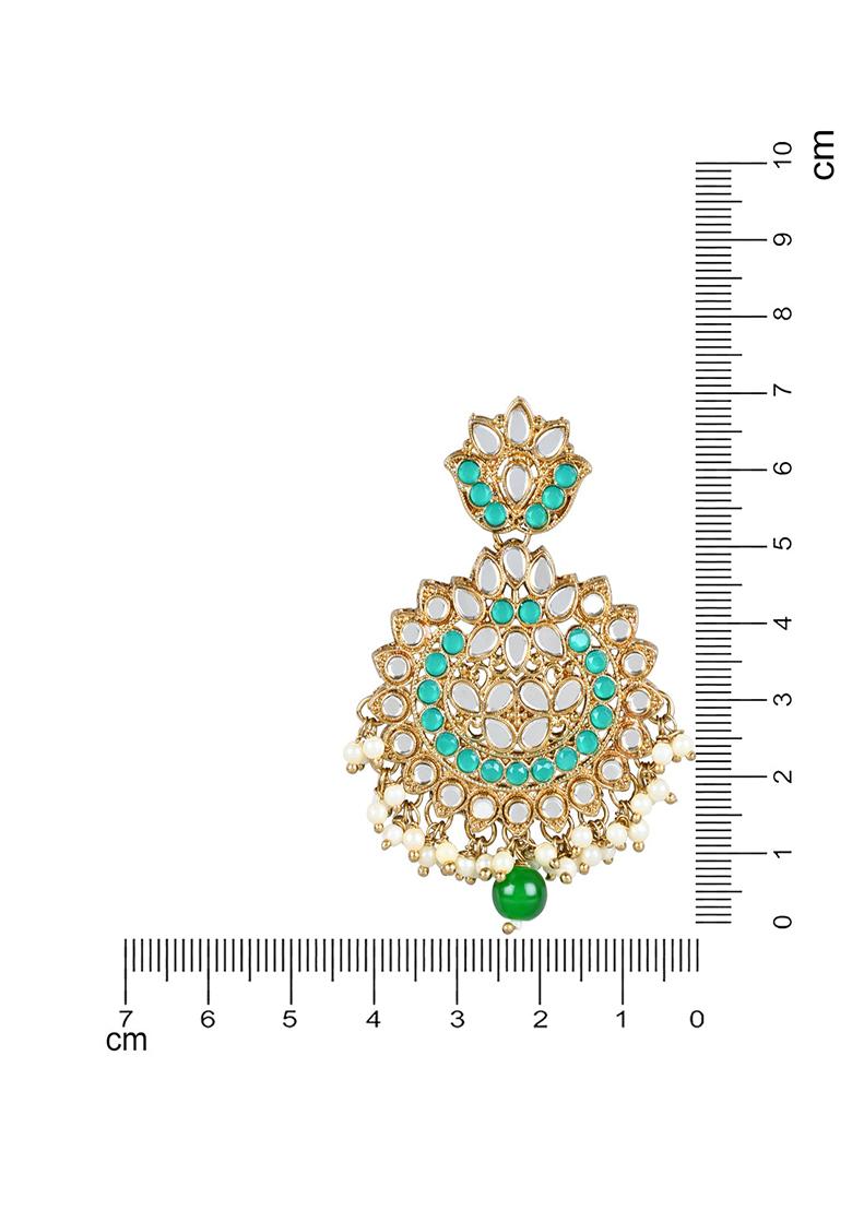 Gold Plated Traditional Kundan And Stone Studded Chandbali Earrings