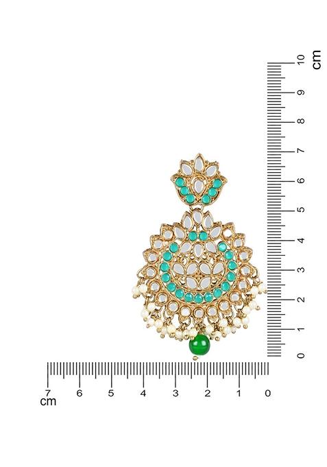 Gold Plated Traditional Kundan And Stone Studded Chandbali Earrings