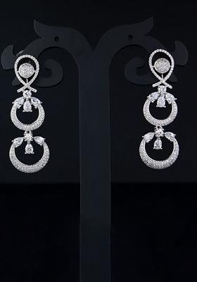 Rose Gold Plated Glittering Crystal Ad Stone Studded Earrings