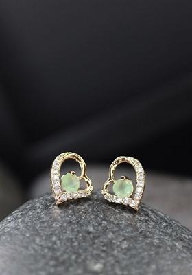 Rose Gold Plated Heart Shaped Stud Earrings