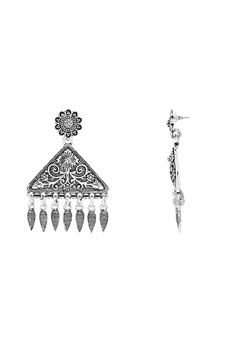 Navratri Ethnic Silver Oxidized Afghani Style Trending Earrings