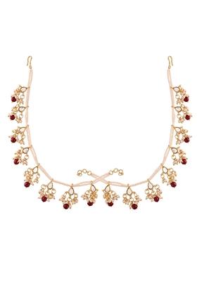 Gold Plated Long Pearl Drop Bead Earring Chain