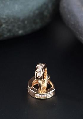 Rose Gold Plated Ad Stone Contemporary Studs Earrings