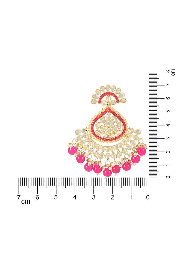 Gold Plated Traditional Handcrafted Kundan Earrings With Pearl - Indya