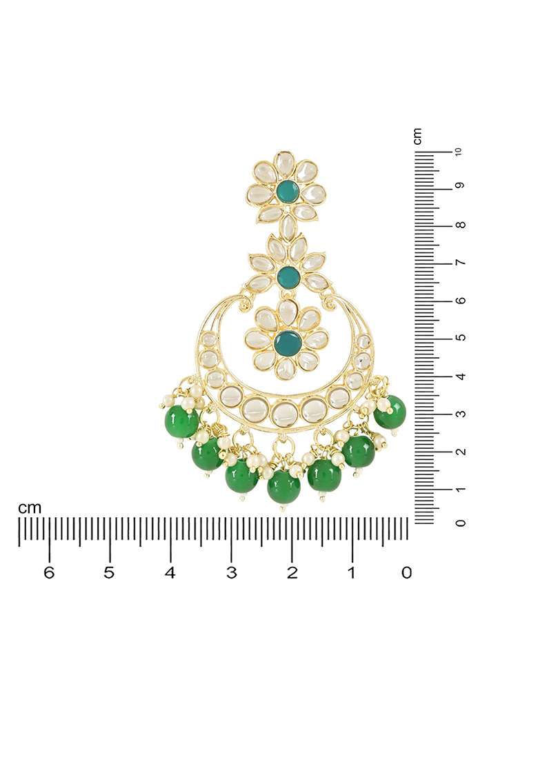 Gold Plated Traditional Handcrafted Kundan Earrings With Pearl - Indya