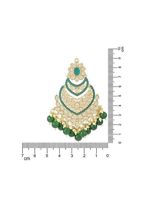 Gold Plated Traditional Handcrafted Pearl Kundan Beaded Chandbali Earrings