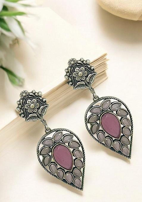 Silver Stone Studded Earrings