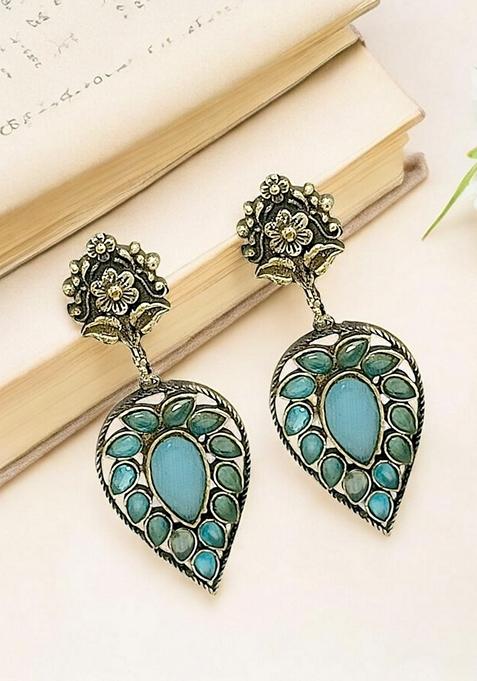 Silver Stone Studded Earrings