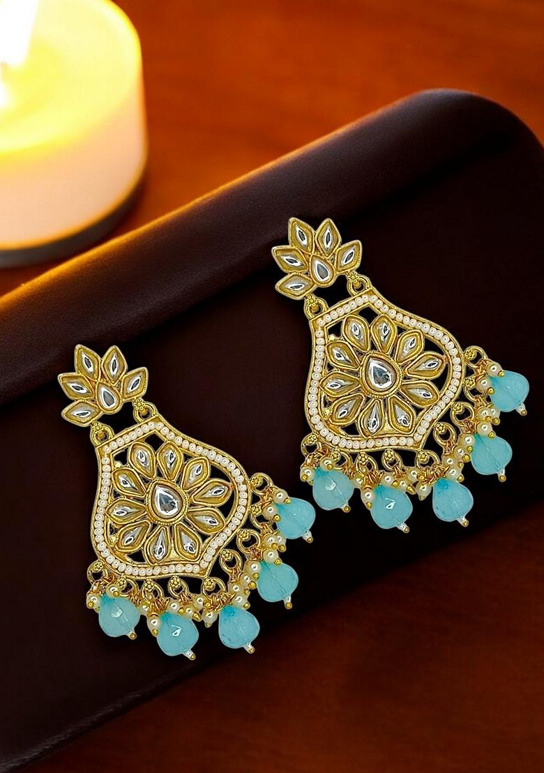 Gold Kundan Studded Earrings