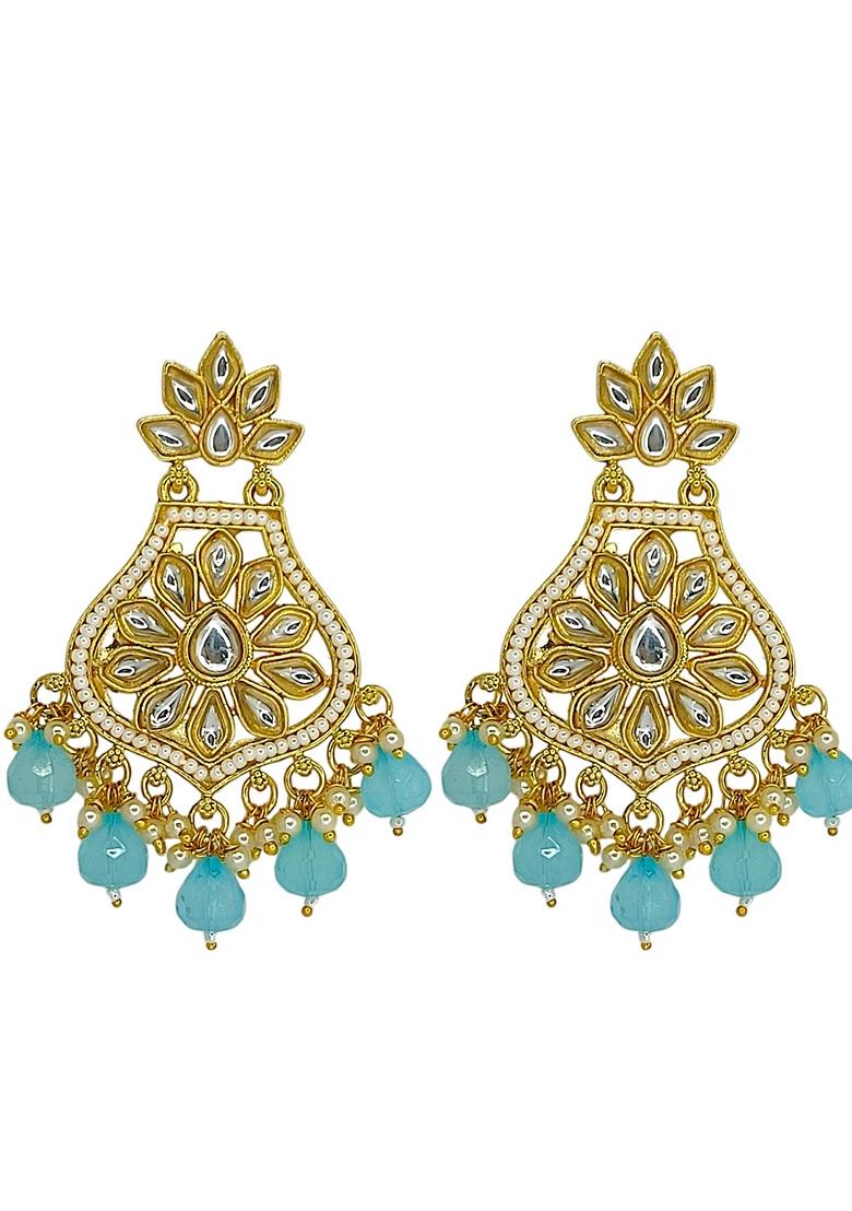 Gold Kundan Studded Earrings