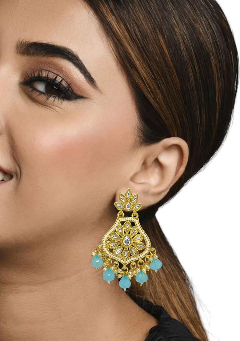 Gold Kundan Studded Earrings