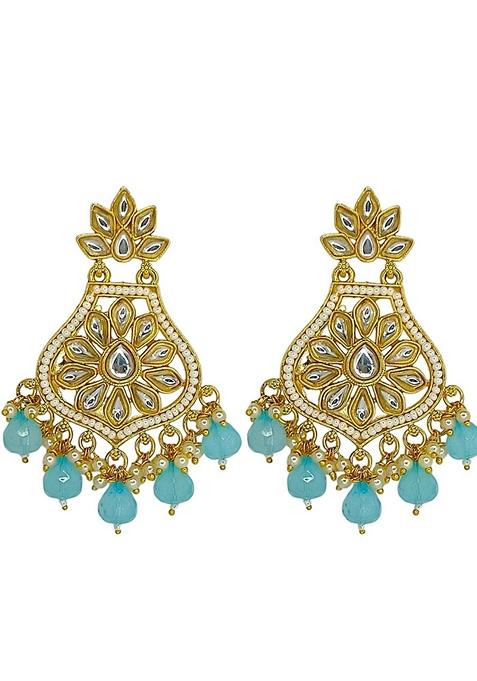Gold Kundan Studded Earrings