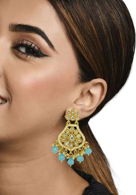 Gold Kundan Studded Earrings