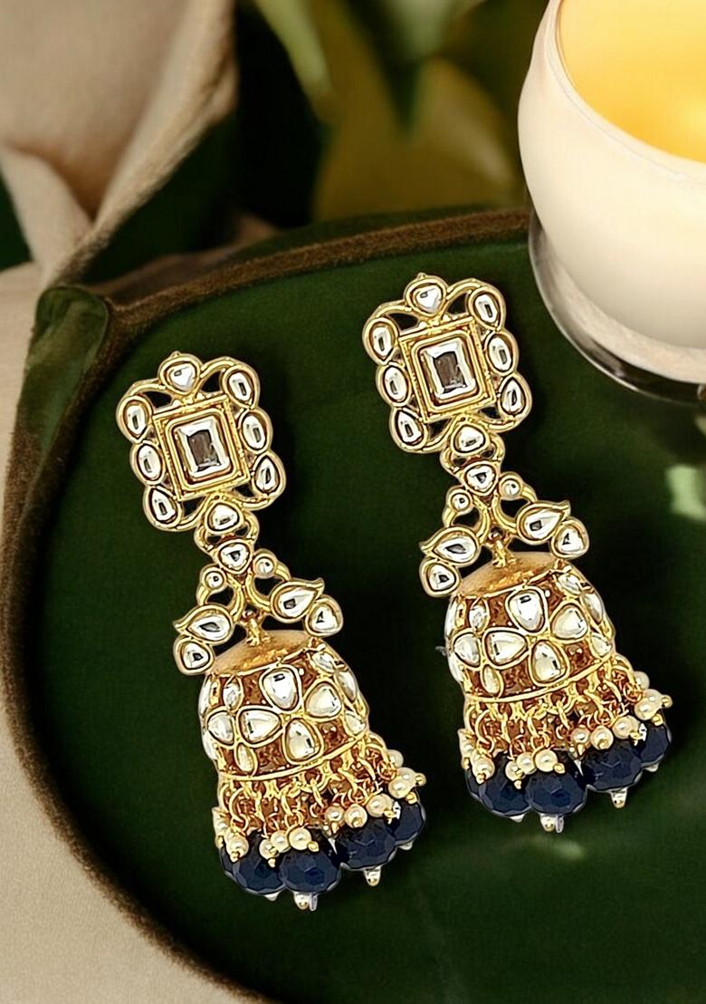 Gold Kundan Studded Earrings