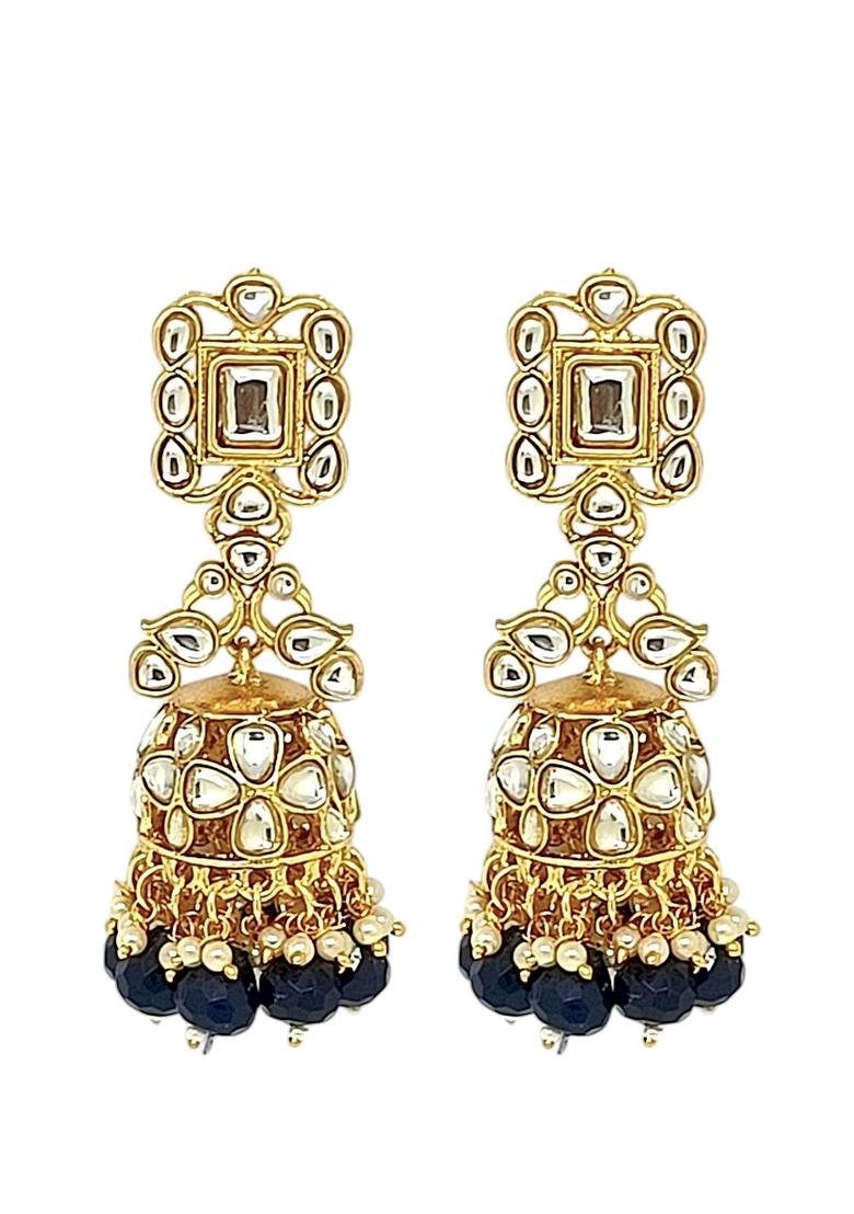 Gold Kundan Studded Earrings