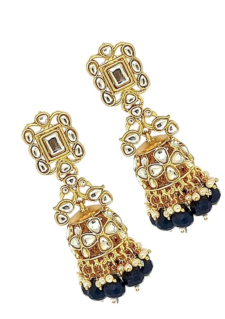 Gold Kundan Studded Earrings