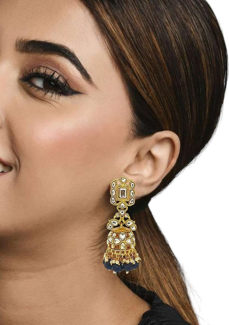 Gold Kundan Studded Earrings