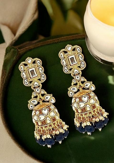 Gold Kundan Studded Earrings