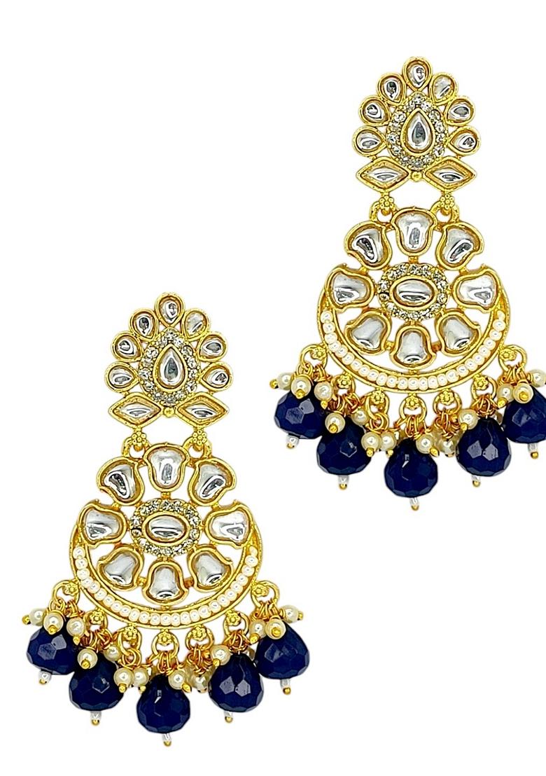 Gold Kundan Studded Earrings