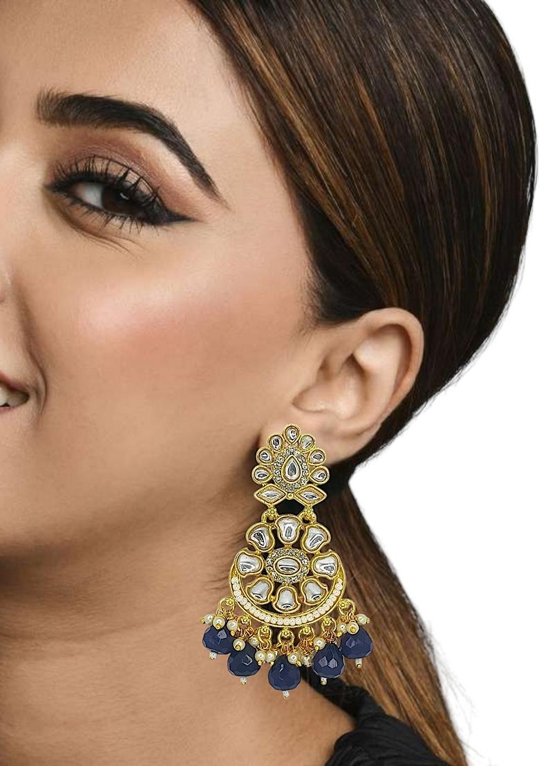 Gold Kundan Studded Earrings