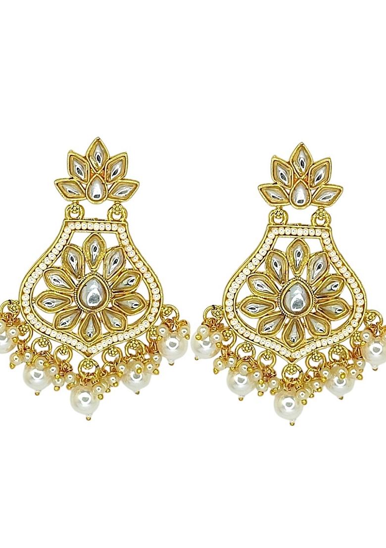 Gold Kundan Studded Earrings