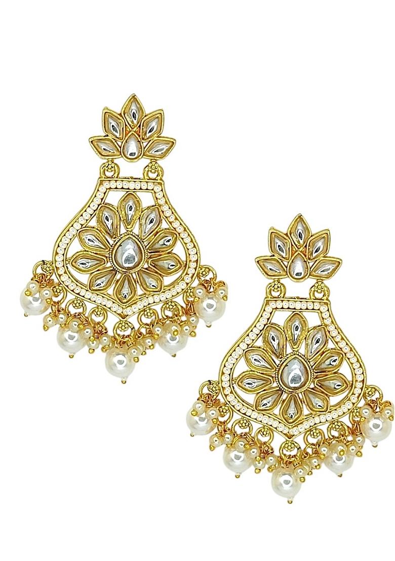 Gold Kundan Studded Earrings