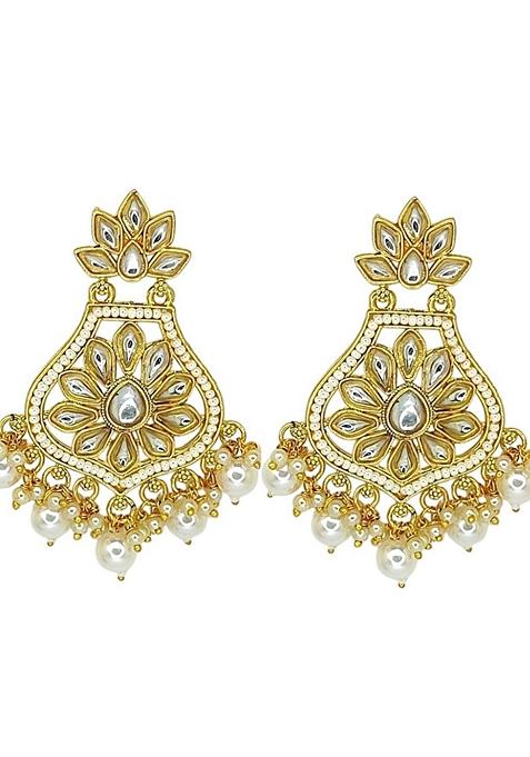 Gold Kundan Studded Earrings