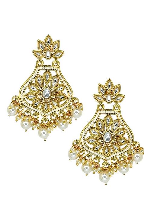 Gold Kundan Studded Earrings