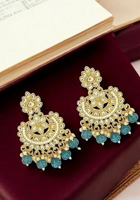 Gold Kundan Studded Earrings