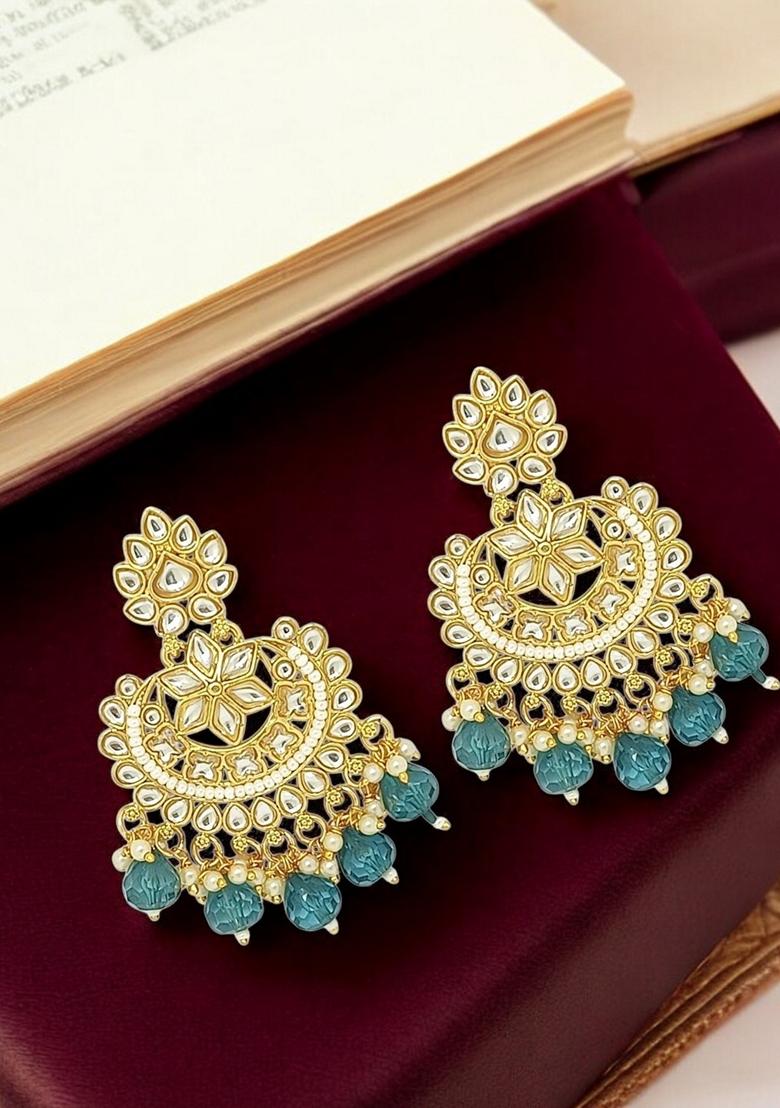 Gold Kundan Studded Earrings