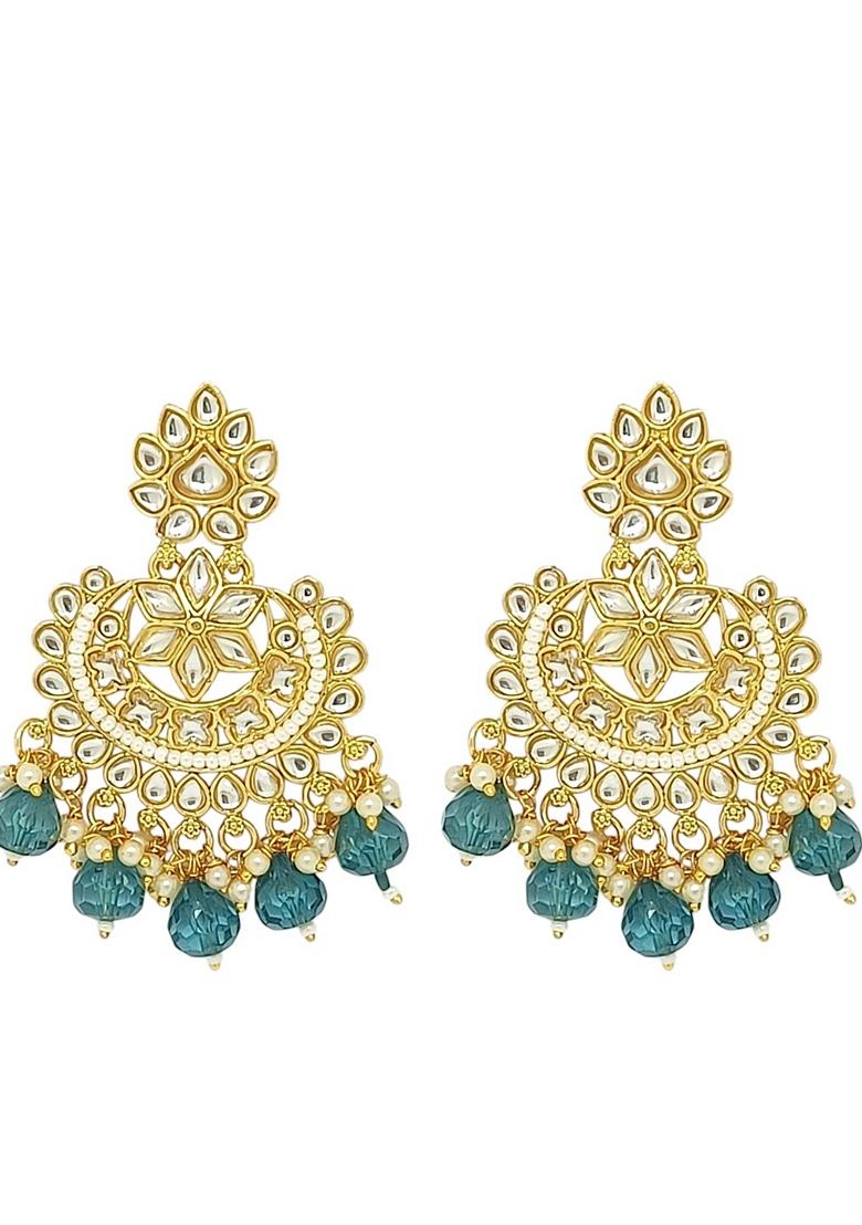 Gold Kundan Studded Earrings