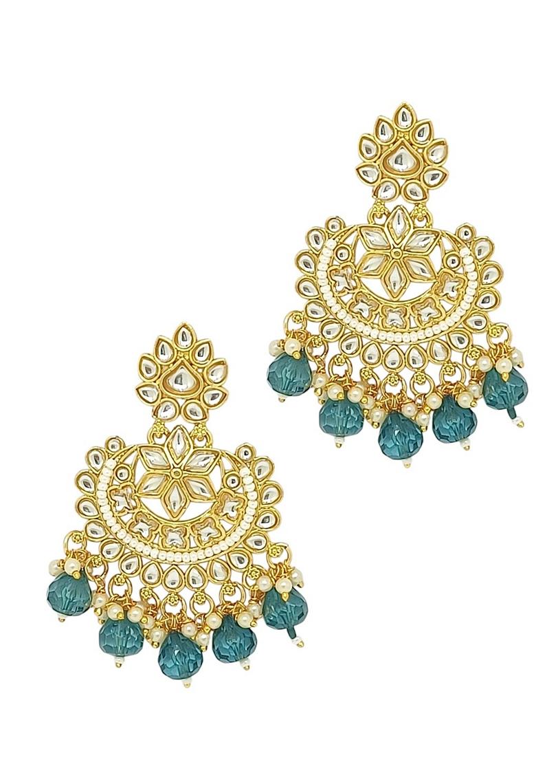 Gold Kundan Studded Earrings