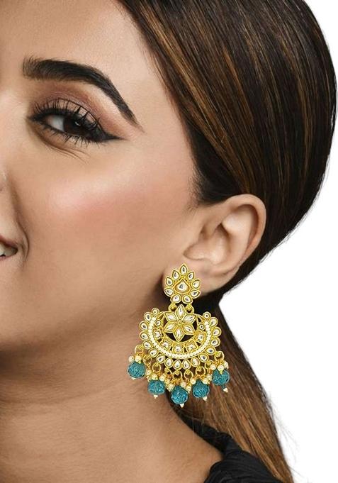 Gold Kundan Studded Earrings