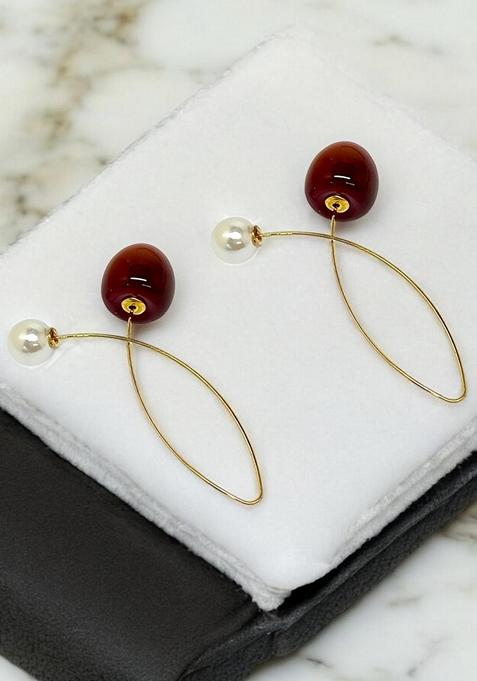 Gold Pearl Earrings