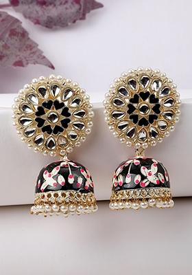 Black Kundan Earrings