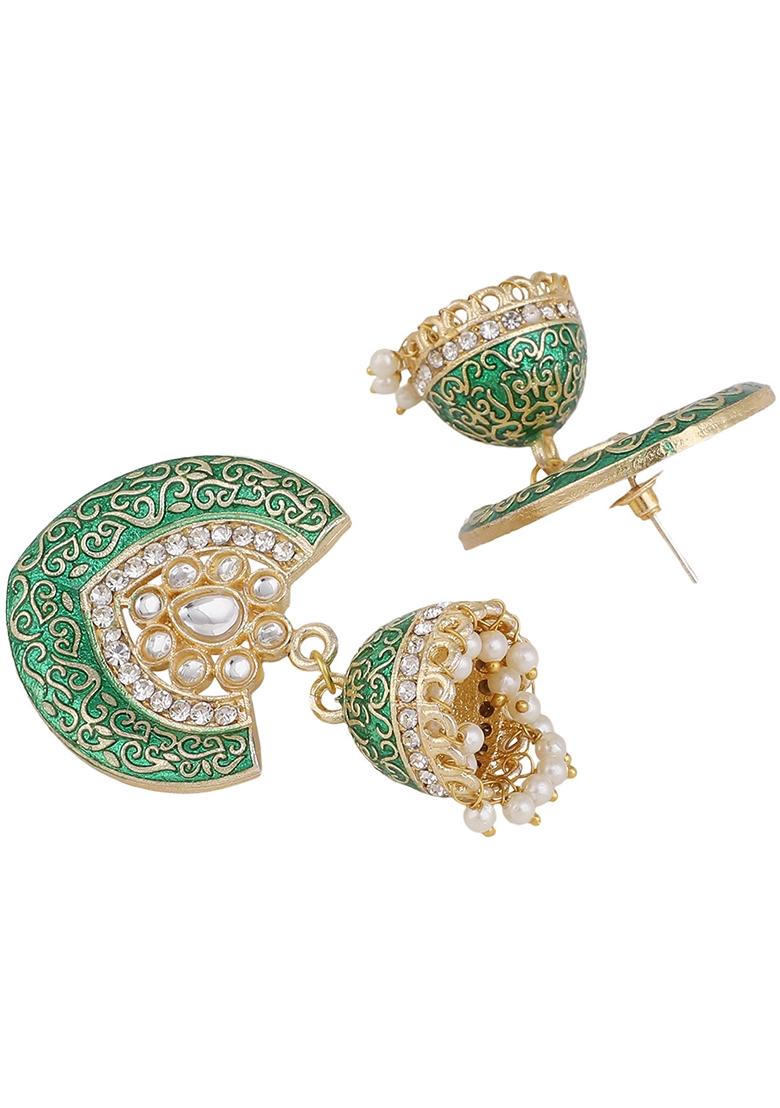 Green Kundan Earrings