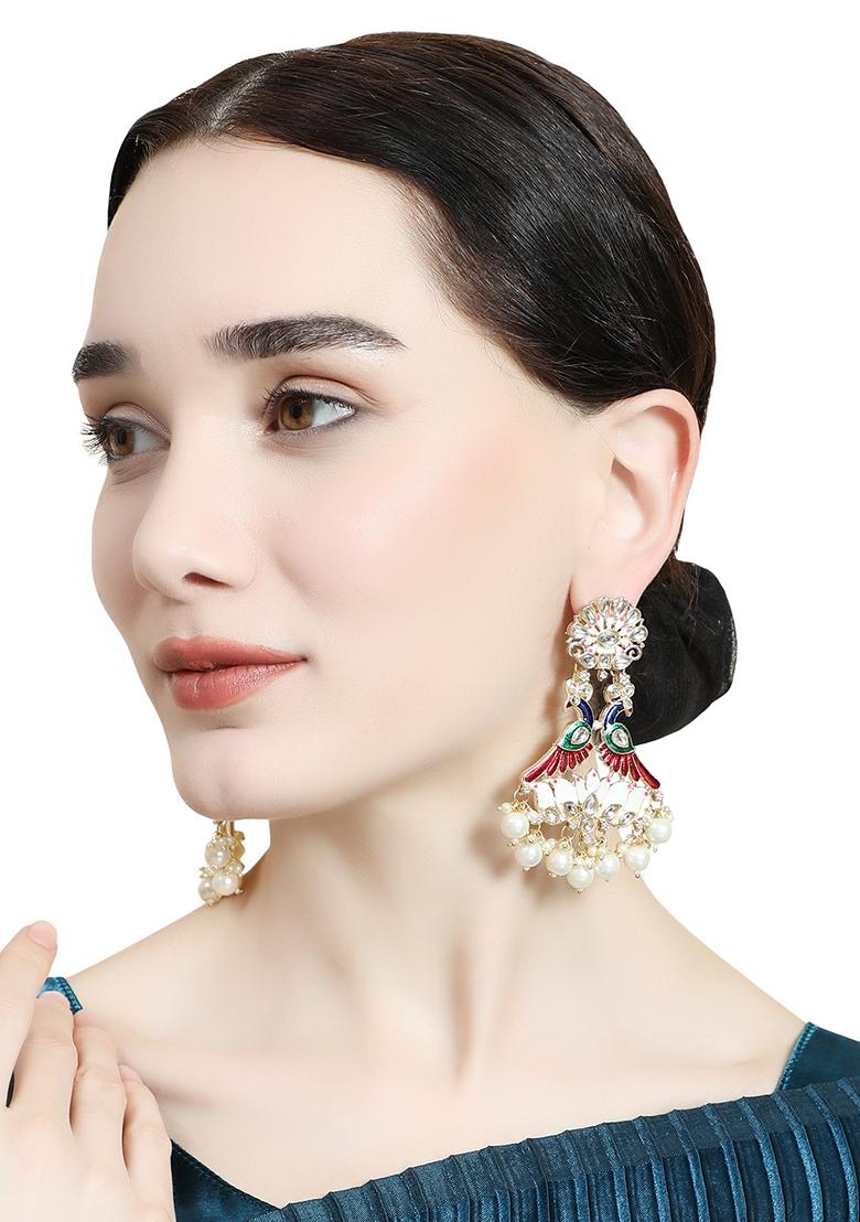 Multicolor Kundan Earrings