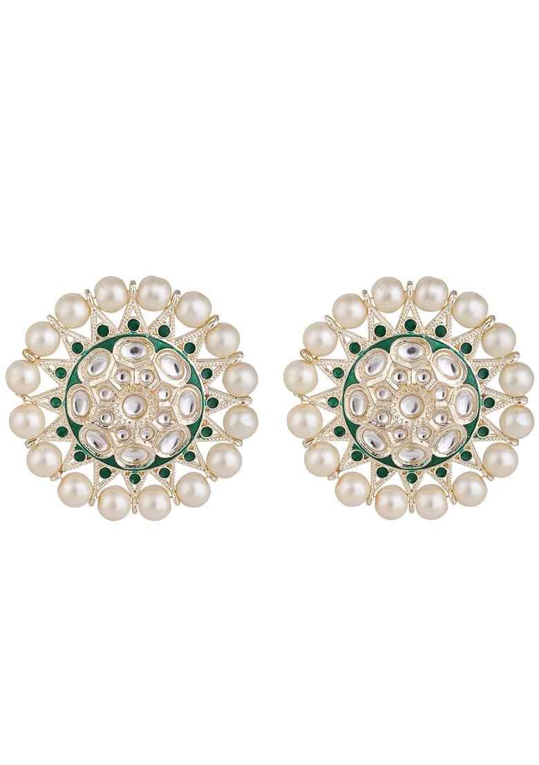 Green Kundan Earrings