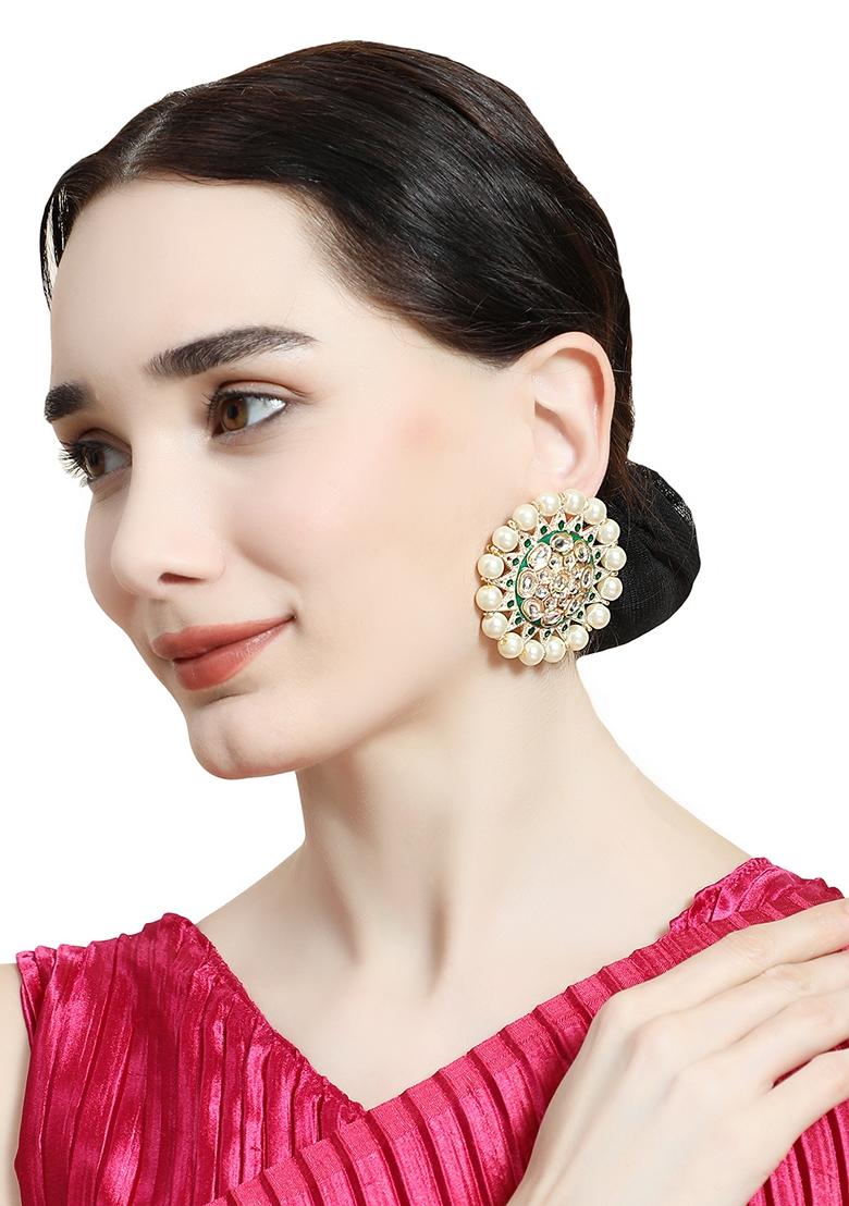 Green Kundan Earrings