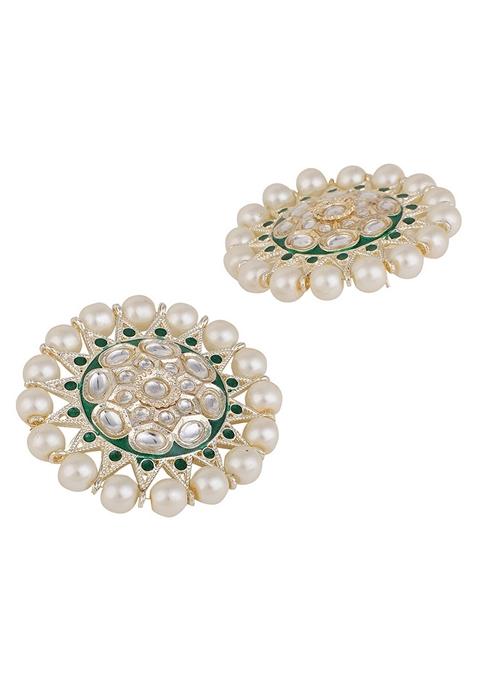 Green Kundan Earrings