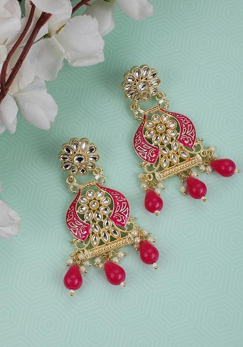 Red Kundan Earrings