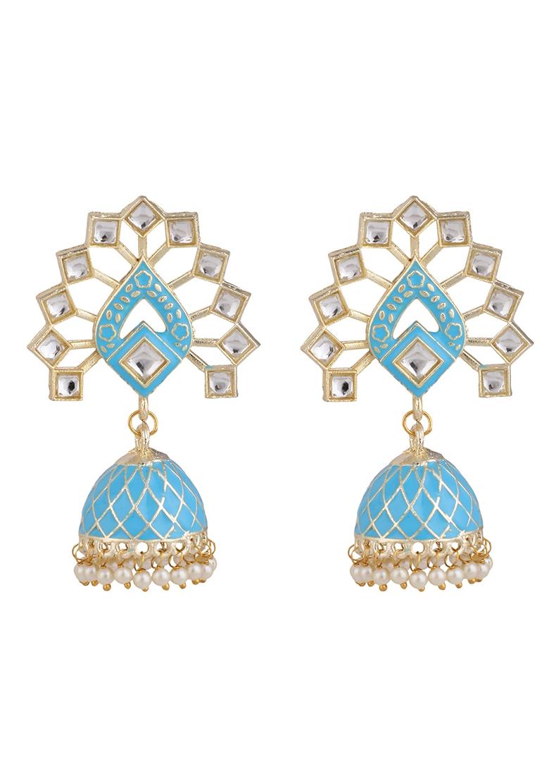 Blue Kundan Earrings