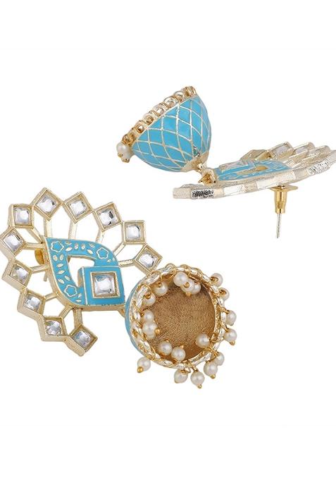 Blue Kundan Earrings